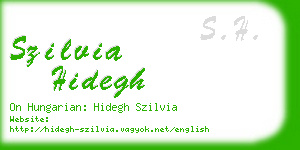 szilvia hidegh business card